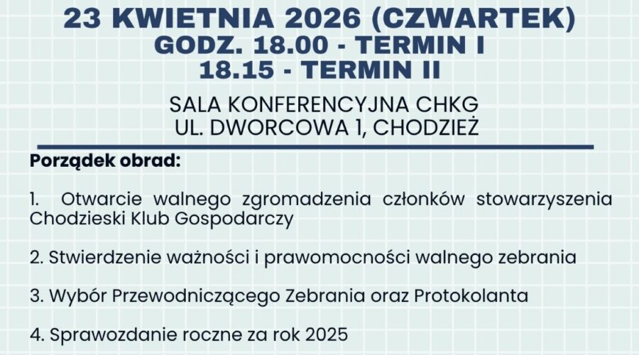 Walne sprawozdawcze zebranie – 23.04.26 godz. 18.00